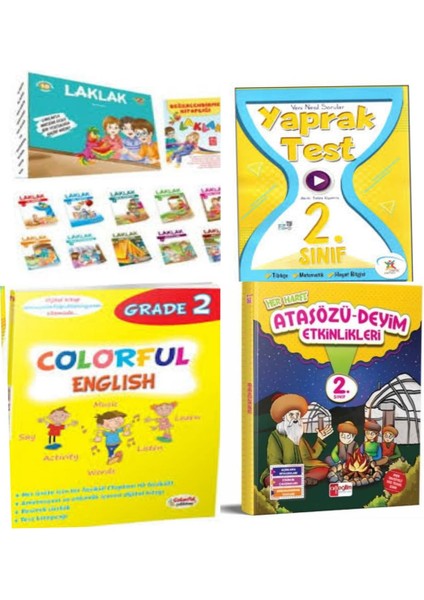 Laklak Hikaye Serisi 10 Kitap -Atasözü-Deyimler- Colorful English 2 ve Tüm Dersler Yaprak Test