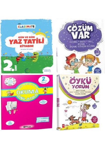 2. Sınıf Gün ve Gün Yaz Tatili Kitabım +Öykü Yorum+Çözüm Var ve Okuma ve Anlama