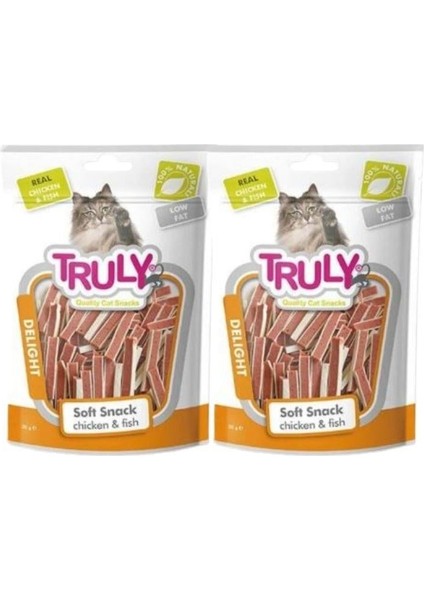 Delight Soft Snack Yumuşak Tavuk & Balık Sandiviç Kedi Ödül Maması 50 gr x 2 Adet