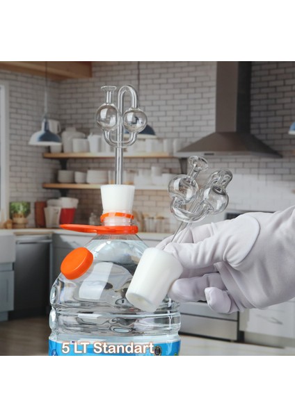 6 adet Küçük Damacana Silikon Tıpa ve Cam Hava Kilidi Elyapımı Handmade modelleri