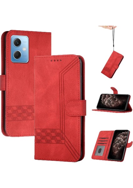 Xiaomi Redmi Not 12 ile Uyumlu Cüzdan Durumda Pu Deri Kart Kapak ile Kullanışlı Standı Özelliği (Yurt Dışından)