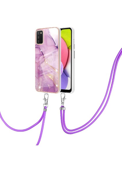 Samsung Galaxy A03S Mermer Anti-Scratch Yumuşak Crossbody Kordon Için Kılıf (Yurt Dışından)