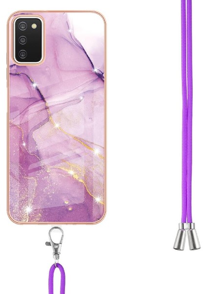 Samsung Galaxy A03S Mermer Anti-Scratch Yumuşak Crossbody Kordon Için Kılıf (Yurt Dışından) modelleri