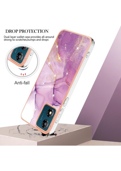 Motorola Moto E7 Güç Koruma Yumuşak Tampon Mermer Desen Ince (Yurt Dışından)