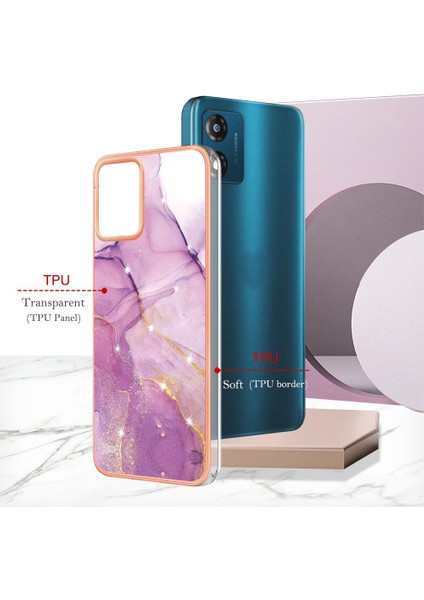 Motorola Moto E7 Güç Koruma Yumuşak Tampon Mermer Desen Ince (Yurt Dışından)
