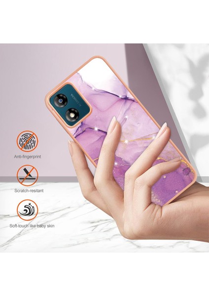 Motorola Moto E7 Güç Koruma Yumuşak Tampon Mermer Desen Ince (Yurt Dışından)