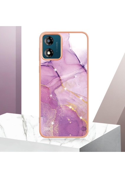 Motorola Moto E7 Güç Koruma Yumuşak Tampon Mermer Desen Ince (Yurt Dışından)