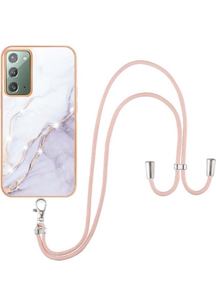 Mays Home1 Samsung Galaxy Not 20 Için Kılıf 5g Mermer Tampon Crossbody Kordon Askısı (Yurt Dışından)