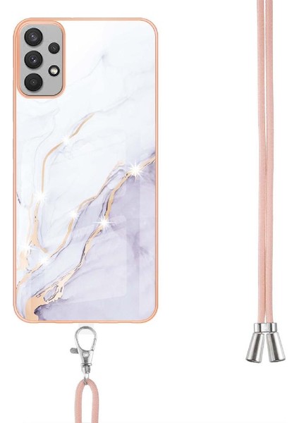 Samsung Galaxy A73 5g Crossbody Kordon Askısı Mermer Anti-Scratch Için Kılıf (Yurt Dışından)