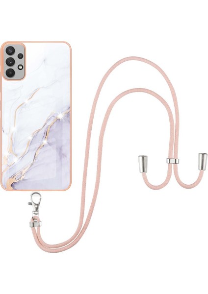 Samsung Galaxy A73 5g Crossbody Kordon Askısı Mermer Anti-Scratch Için Kılıf (Yurt Dışından)