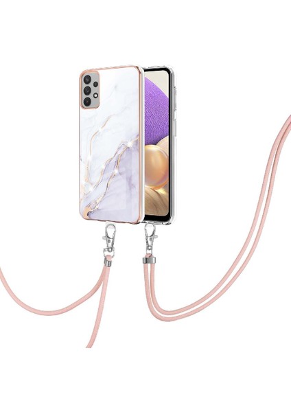 Samsung Galaxy A73 5g Crossbody Kordon Askısı Mermer Anti-Scratch Için Kılıf (Yurt Dışından)