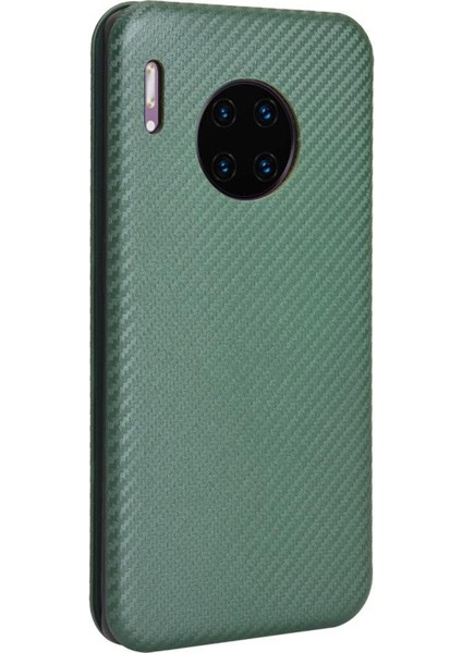 Huawei Mate 30 Pro Için Kılıf Manyetik Karbon Fiber Kart Tutucu ile Tam (Yurt Dışından)