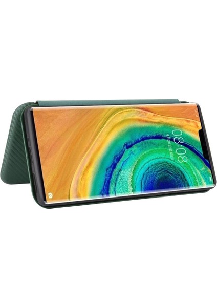 Huawei Mate 30 Pro Için Kılıf Manyetik Karbon Fiber Kart Tutucu ile Tam (Yurt Dışından)