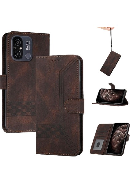 Kullanışlı Stand Özelliği ile Xiaomi Redmi 12C Cüzdan Kılıf Pu Deri Kart Kapak ile Uyumlu (Yurt Dışından)
