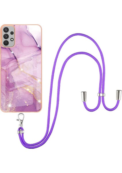 Samsung Galaxy A73 5g Crossbody Kordon Askısı Mermer Anti-Scratch Için Kılıf (Yurt Dışından)