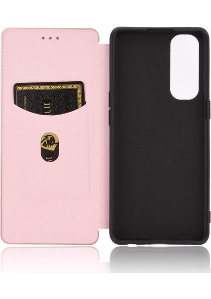 Oppo Reno4 Pro 4g Için Kılıf Tam Koruma Manyetik Karbon Fiber Deri (Yurt Dışından)