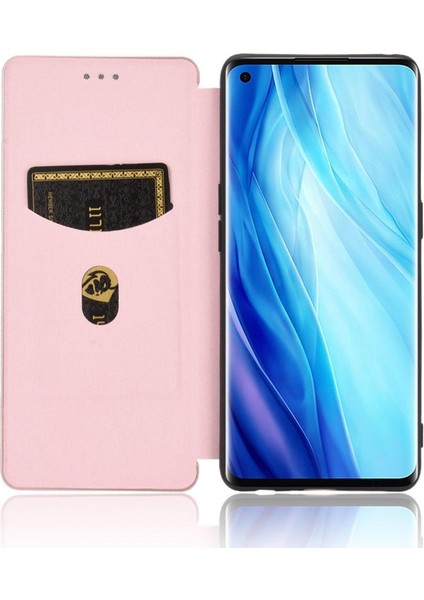 Oppo Reno4 Pro 4g Için Kılıf Tam Koruma Manyetik Karbon Fiber Deri (Yurt Dışından)