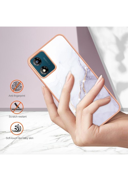 Motorola Moto E7 Güç Koruma Yumuşak Tampon Mermer Desen Ince (Yurt Dışından)