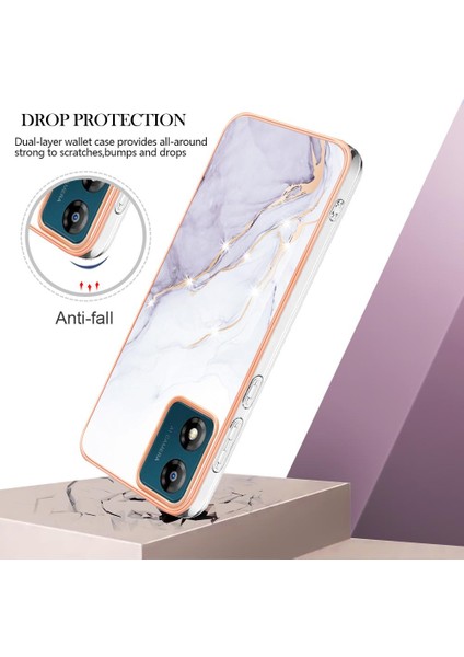Motorola Moto E7 Güç Koruma Yumuşak Tampon Mermer Desen Ince (Yurt Dışından)