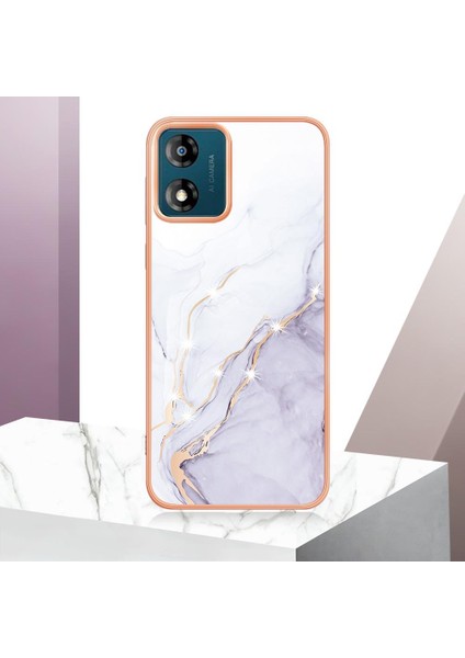 Motorola Moto E7 Güç Koruma Yumuşak Tampon Mermer Desen Ince (Yurt Dışından)