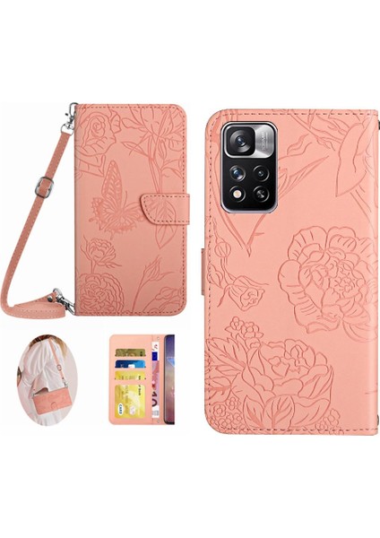 Xiaomi Redmi Için Not 11 5g Telefon Kılıfı Yumuşak Pu Deri Kelebekler &amp; (Yurt Dışından)