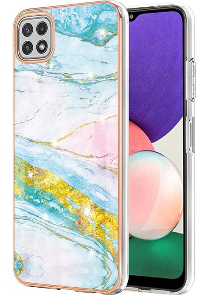 Samsung Galaxy A22 5g Yumuşak Tampon Koruma Için Kılıf Ince Tpu Mermer (Yurt Dışından)