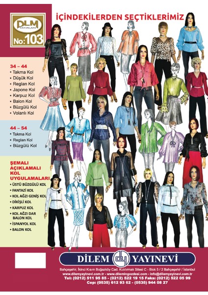 Güler Erkan NO:103 Provasız Bluz Vegömlek Giyim Kalıpları fiyatları