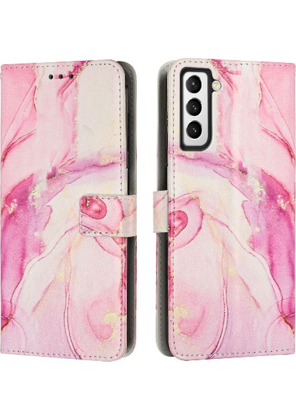 Samsung Galaxy S22 Toka Flap Kart Ekleme Boyalı Mermer Için Kılıf (Yurt Dışından)