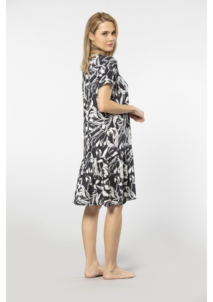 Dokuma Düğmeli Elbise 3603/SIYAH modelleri