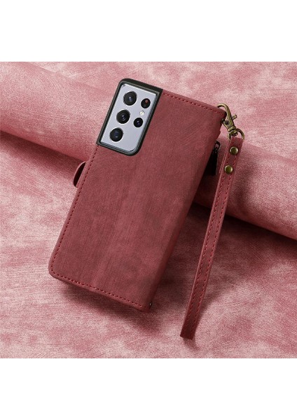 Samsung Galaxy S21 Ultra Darbeye Deri Kılıf Için Flip Case Basit (Yurt Dışından) modelleri