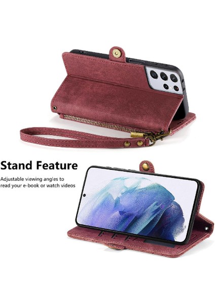 Samsung Galaxy S21 Ultra Darbeye Deri Kılıf Için Flip Case Basit (Yurt Dışından) fırsatları