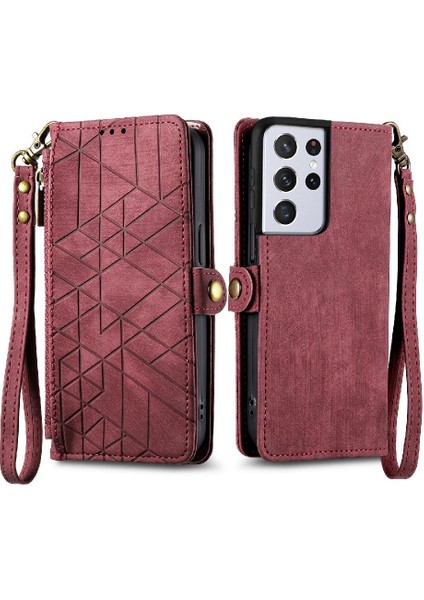 Samsung Galaxy S21 Ultra Darbeye Deri Kılıf Için Flip Case Basit (Yurt Dışından) indirimleri