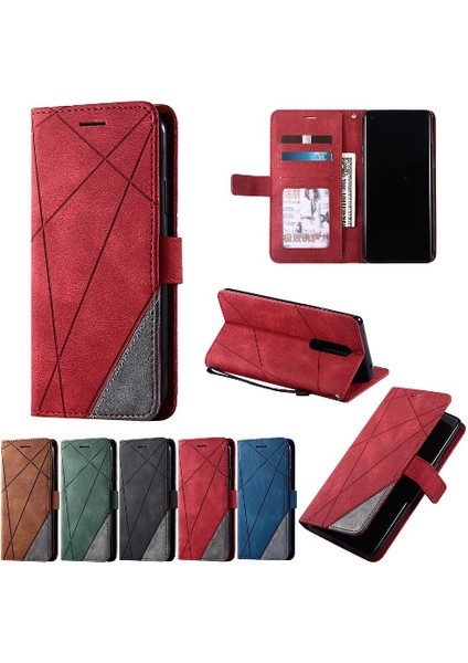 Oneplus 8 Için Kılıf Pu Deri Manyetik Cüzdan Flip Folio Kart Tutucu (Yurt Dışından)