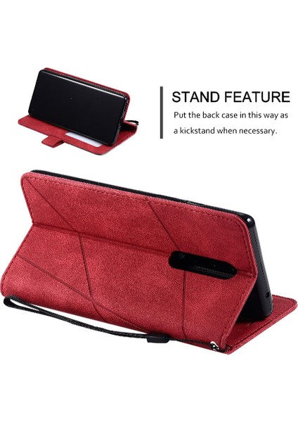 Oneplus 8 Için Kılıf Pu Deri Manyetik Cüzdan Flip Folio Kart Tutucu (Yurt Dışından)