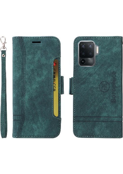 Oppo A94 4g Tpu Deri Manyetik Cüzdan Kapak Çevirin Kart Yuvaları (Yurt Dışından)