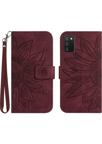 Kart Yuvaları Tutucu Lüks Pu Deri Flip ile Samsung Galaxy A02S Için Kılıf (Yurt Dışından)