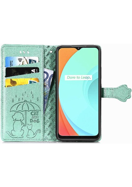Realme C11 Için Kılıf Kısa Kayış Kapak Kapak Karikatür Hayvanlar Deri Kılıf (Yurt Dışından) fırsatları