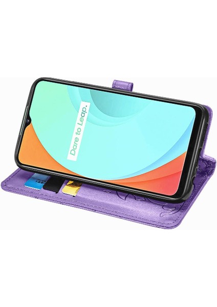Realme C11 Için Kılıf Kısa Kayış Kapak Kapak Karikatür Hayvanlar Deri Kılıf (Yurt Dışından) modelleri