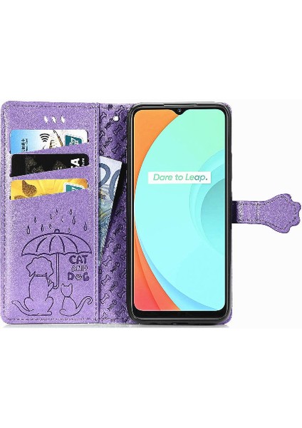 Realme C11 Için Kılıf Kısa Kayış Kapak Kapak Karikatür Hayvanlar Deri Kılıf (Yurt Dışından) fırsatları
