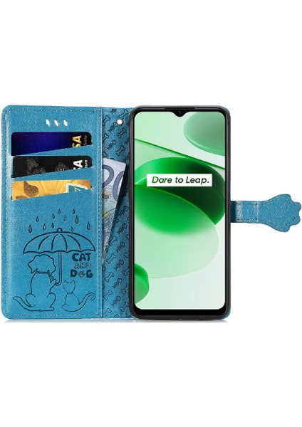 Realme C35 Için Kılıf Kapak Kapak Karikatür Hayvanlar Darbeye Deri Kılıf (Yurt Dışından) fırsatları