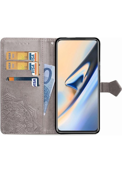 Oneplus 7 Pro Için Kılıf Zarif Desen Deri Kılıf Kapak Çevirin Basit (Yurt Dışından)