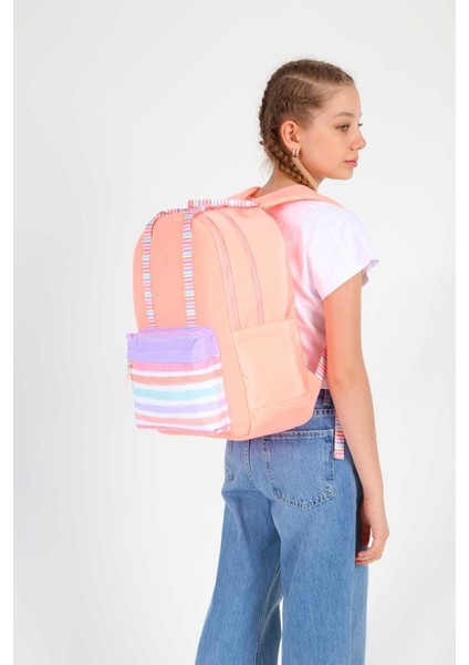 Double Stripe Sırt Çantası Salmon K1766 fırsatları