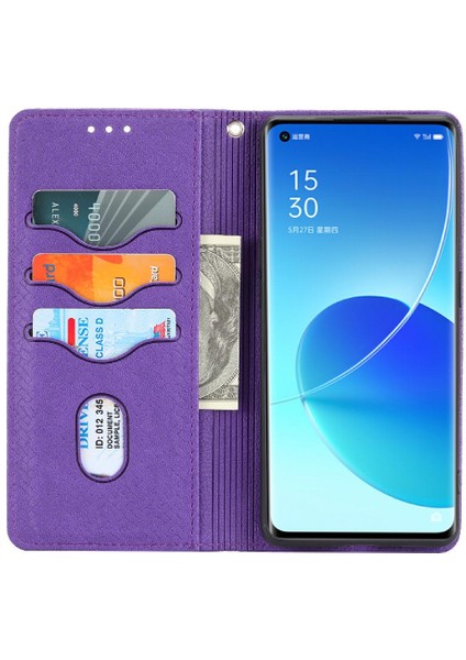 Oppo Reno6 Pro 5g Kredi Kartı Tutucu Için Kılıf Pu Deri Kapak El Cüzdan (Yurt Dışından)