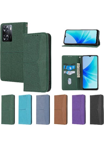 Oppo Için Kılıf A77S 4G/A57E 4g Flip Folio Kitap Pu Deri Kapak Kredi Kartı (Yurt Dışından)