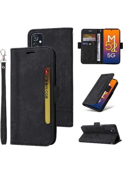 Samsung Galaxy M52 5g Kart Yuvaları Için Kılıf Cüzdan Kapak Çevirin Tpu Deri (Yurt Dışından)
