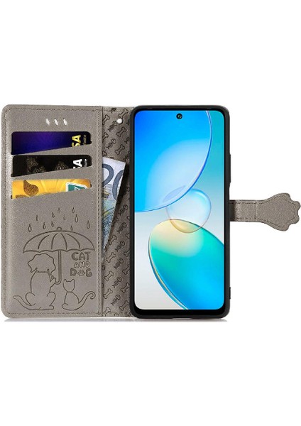 Infinix Sıcak 12 Flip Kapak Darbeye Kısa Kayış Karikatür Hayvanlar Için Kılıf (Yurt Dışından)