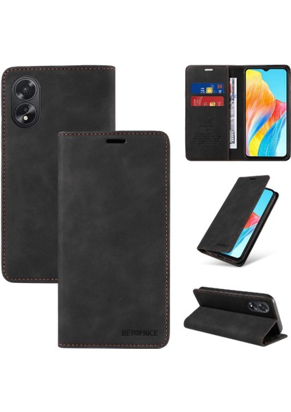 Oppo A38 4g Pu Deri Manyetik Koruyucu Folyo Cüzdan Için Kılıf (Yurt Dışından)