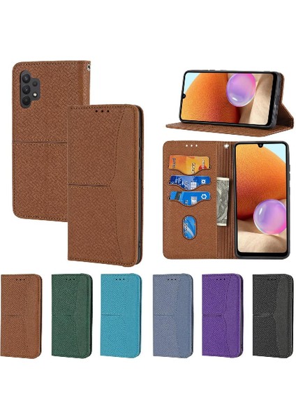 Samsung Galaxy A32 4g Pu Deri Kapak Için Kredi Kartı Tutucu El (Yurt Dışından)
