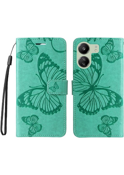 Kart Yuvası Standı ile Xiaomi Redmi 13C 4g Için Kılıf Pu Deri Kapak Çevirin (Yurt Dışından) indirimleri