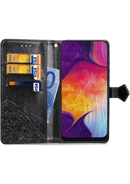 Colorful Shop Samsung A50 Darbeye Dayanıklı Basit Iş Zarif Desen Deri (Yurt Dışından)